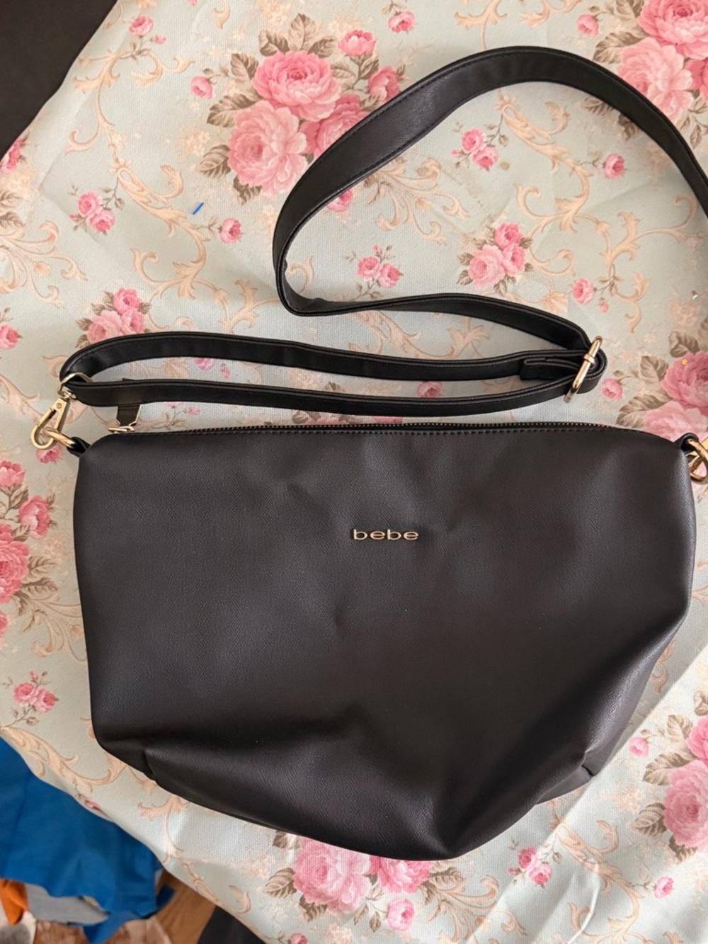 bebe Black Gold-Accent Crossbody Bag